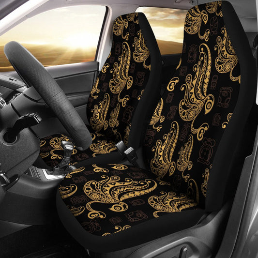 Owl Tribal Polynesian Design Print Universal Fit Car Seat Covers