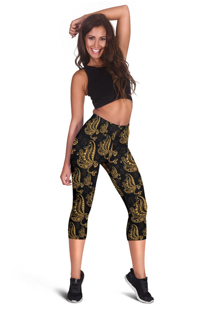 Owl Tribal Polynesian Design Print Women Capris