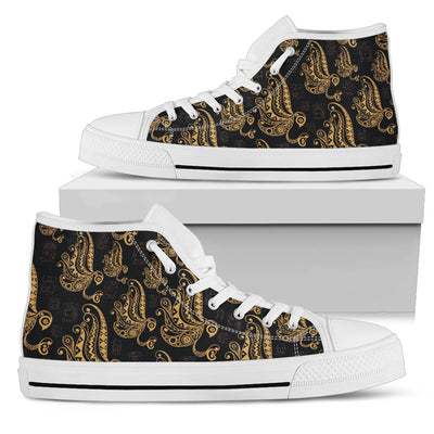 Owl Tribal Polynesian Design Print Women High Top Shoes