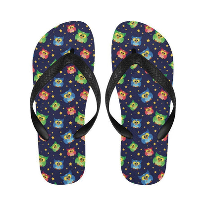 Owl with Star Themed Design Print Flip Flops-JTAMIGO.COM