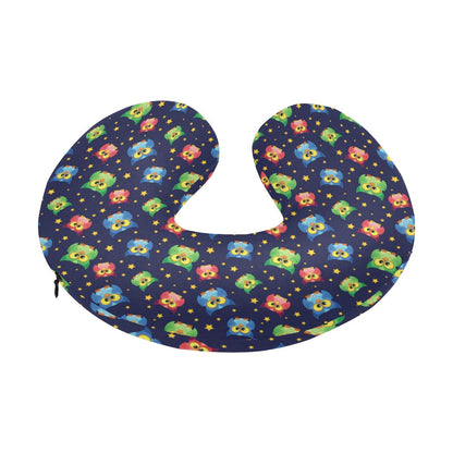 Owl with Star Themed Design Print U-Shaped Travel Neck Pillow-JTAMIGO.COM