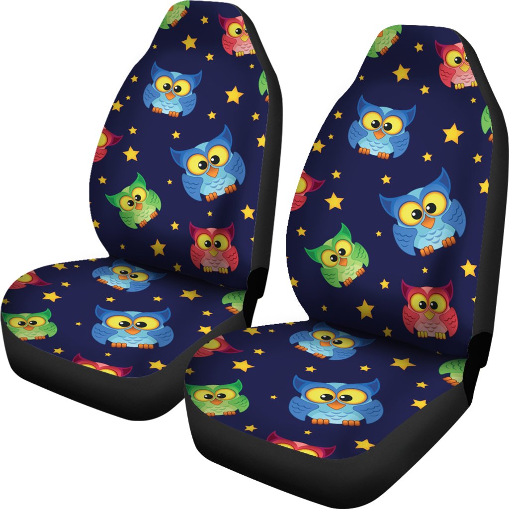 Owl with Star Themed Design Print Universal Fit Car Seat Covers