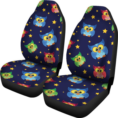 Owl with Star Themed Design Print Universal Fit Car Seat Covers