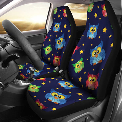 Owl with Star Themed Design Print Universal Fit Car Seat Covers