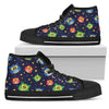 Owl with Star Themed Design Print Women High Top Shoes