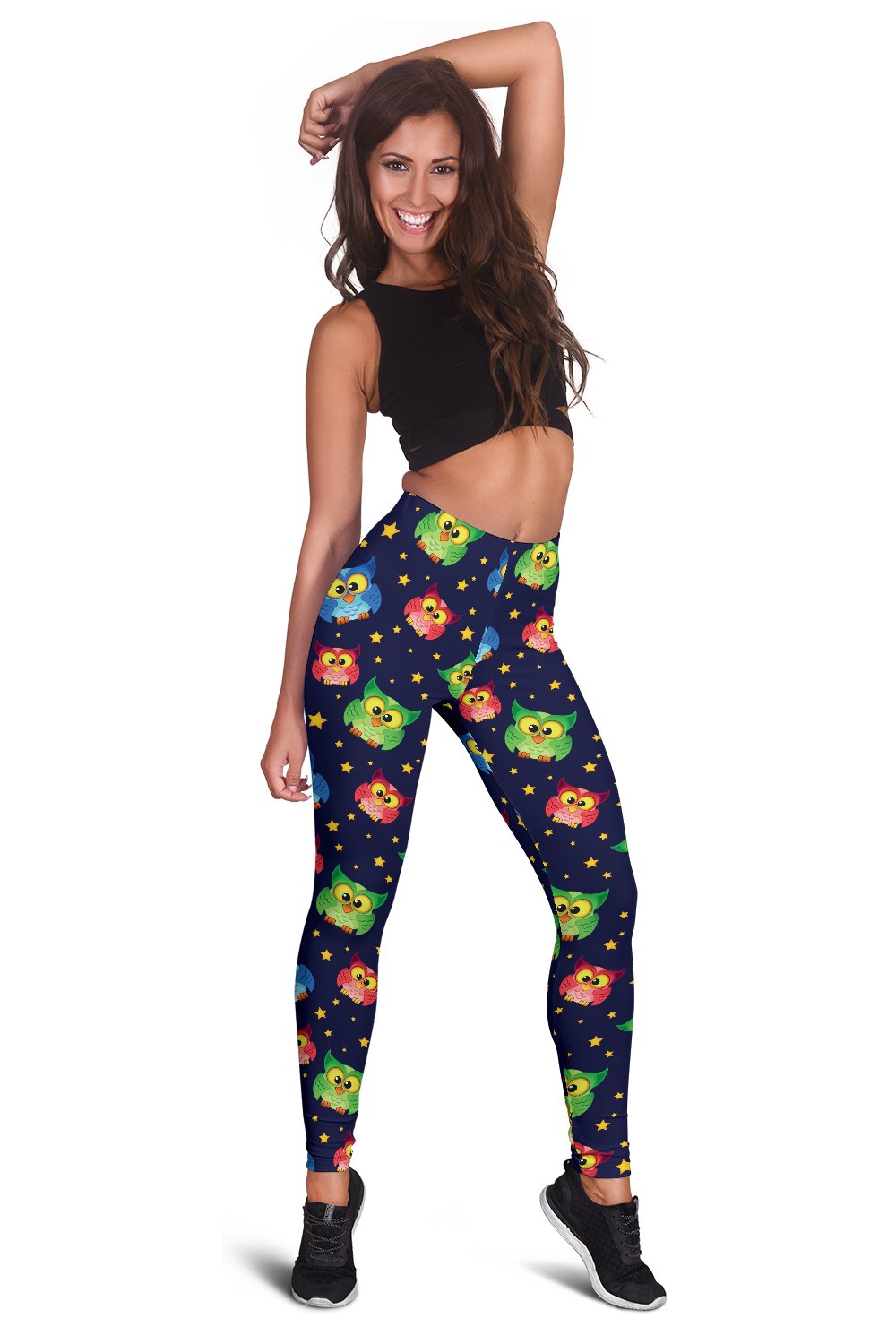 Owl with Star Themed Design Print Women Leggings
