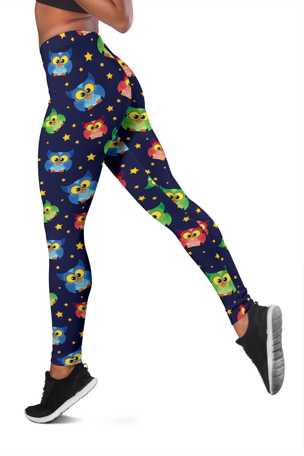 Owl with Star Themed Design Print Women Leggings