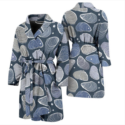 Oyster Pattern Print Design 02 Men Bathrobe-JORJUNE.COM