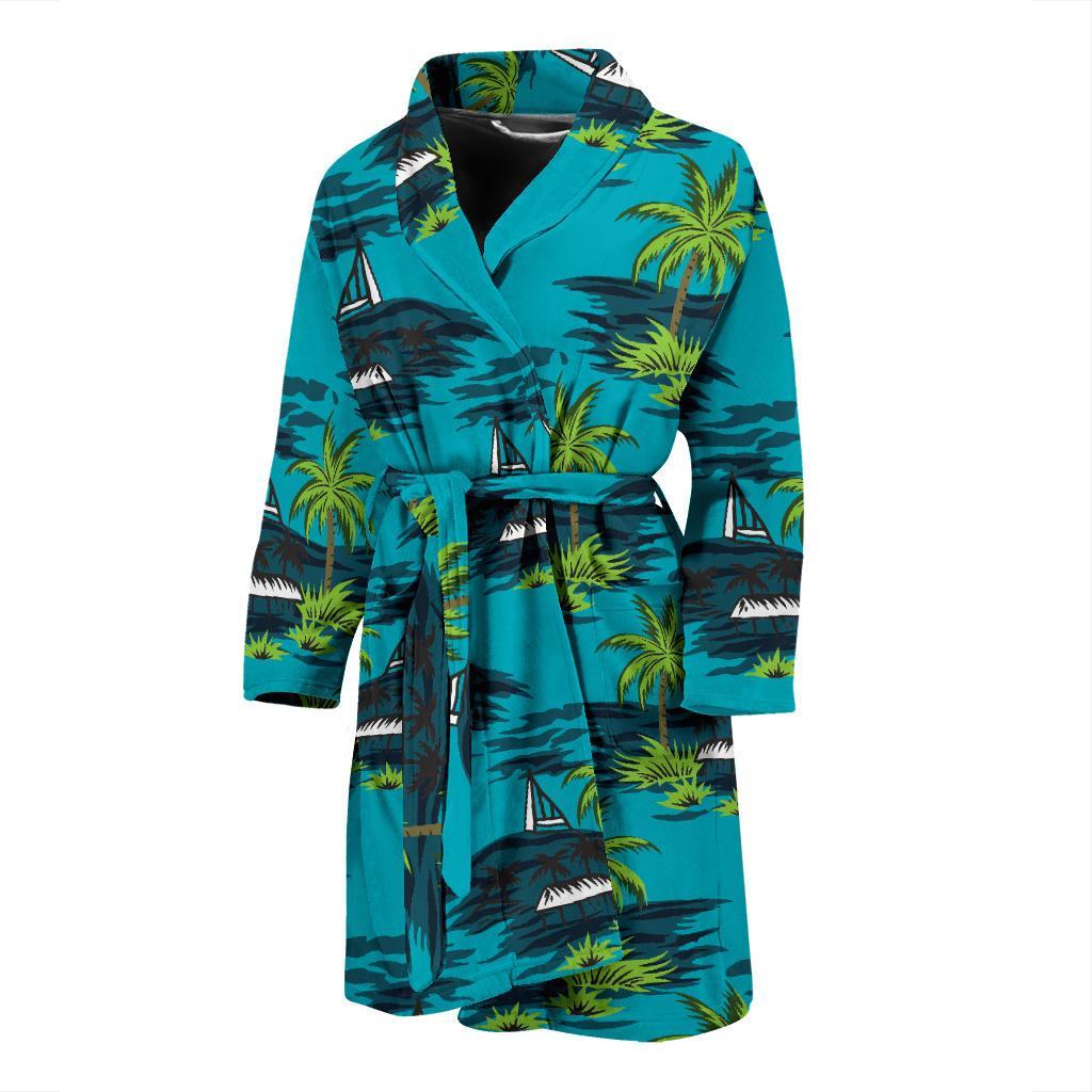 Pacific island Pattern Print Design A01 Men Bathrobe-JORJUNE.COM