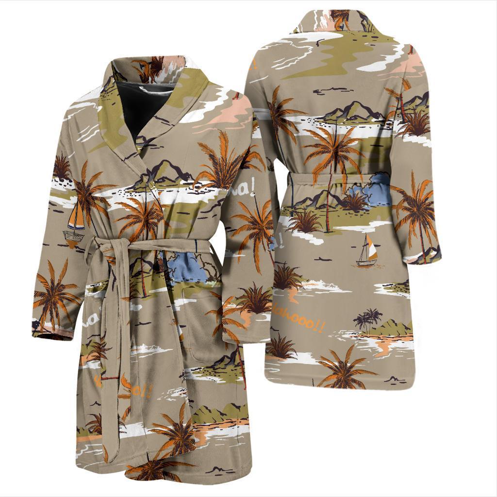 Pacific island Pattern Print Design A05 Men Bathrobe-JORJUNE.COM