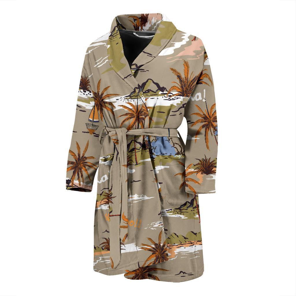 Pacific island Pattern Print Design A05 Men Bathrobe-JORJUNE.COM