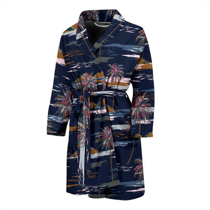 Pacific island Pattern Print Design A06 Men Bathrobe-JORJUNE.COM