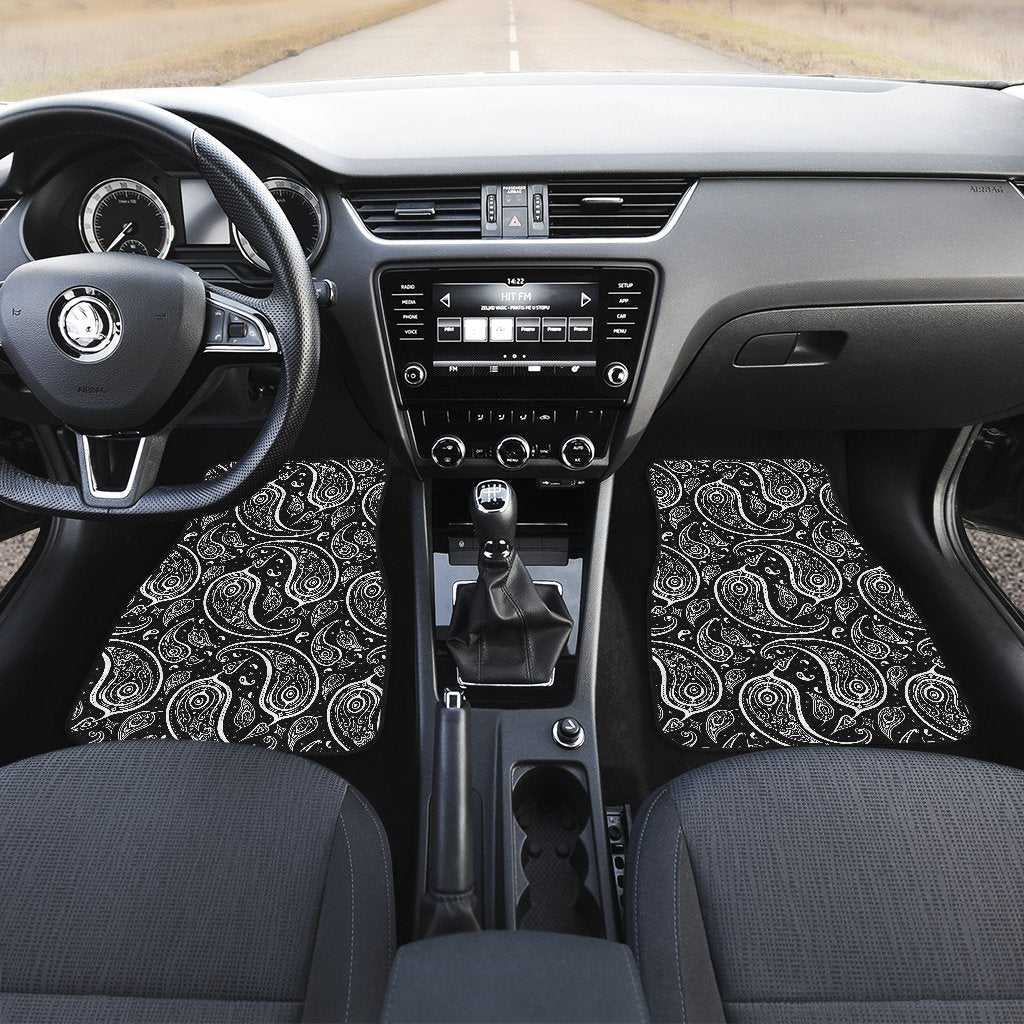 Paisley Black Design Print Car Floor Mats