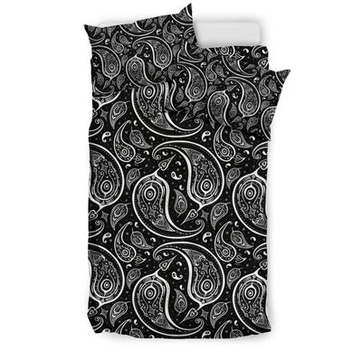 Paisley Black Design Print Duvet Cover Bedding Set