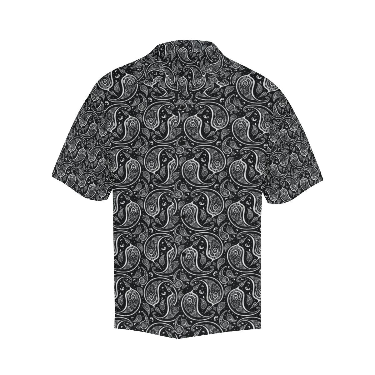 Paisley Black Design Print Men Aloha Hawaiian Shirt