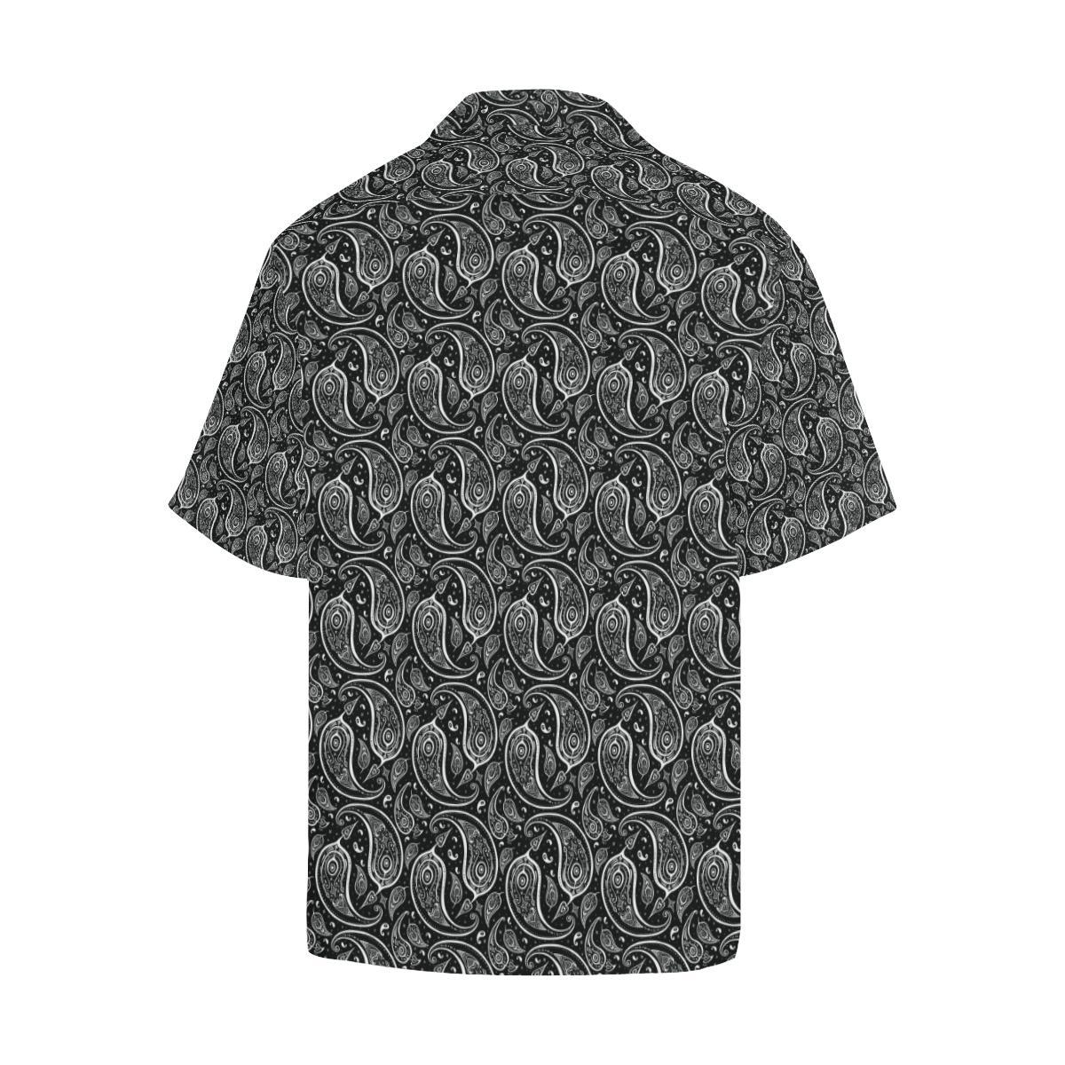 Paisley Black Design Print Men Aloha Hawaiian Shirt