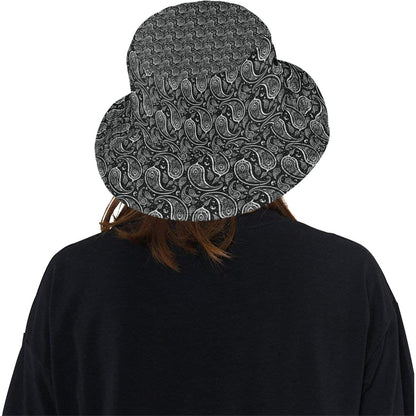 Paisley Black Design Print Unisex Bucket Hat