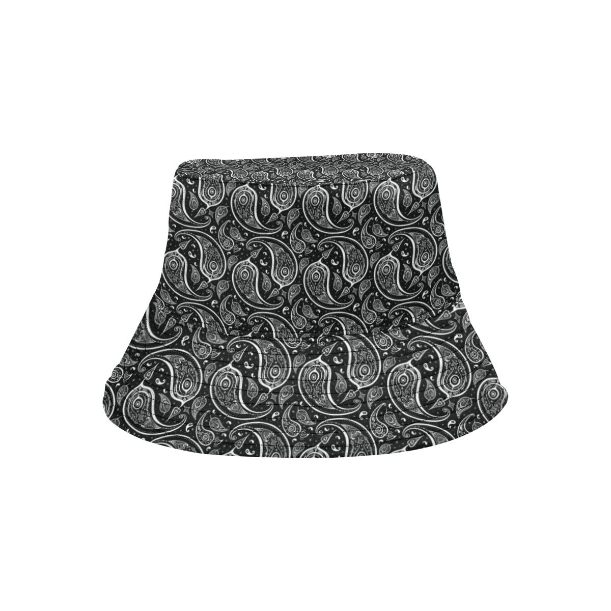 Paisley Black Design Print Unisex Bucket Hat