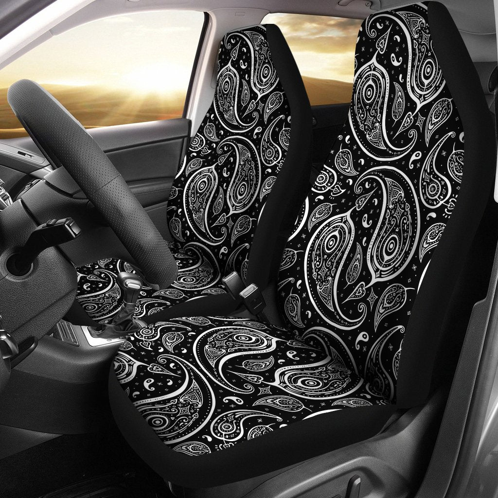 Paisley Black Design Print Universal Fit Car Seat Covers