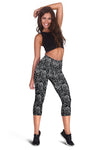Paisley Black Design Print Women Capris