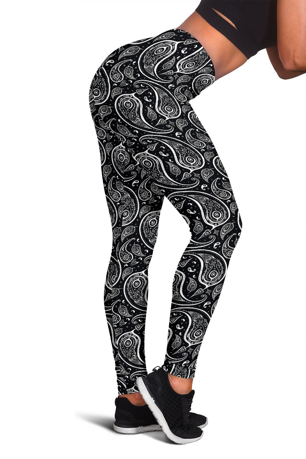 Paisley Black Design Print Women Leggings