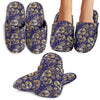 Paisley Blue Yellow Design Print House Slippers