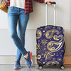 Paisley Blue Yellow Design Print Luggage Cover Protector