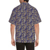Paisley Blue Yellow Design Print Men Aloha Hawaiian Shirt