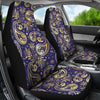 Paisley Blue Yellow Design Print Universal Fit Car Seat Covers