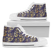 Paisley Blue Yellow Design Print Women High Top Shoes