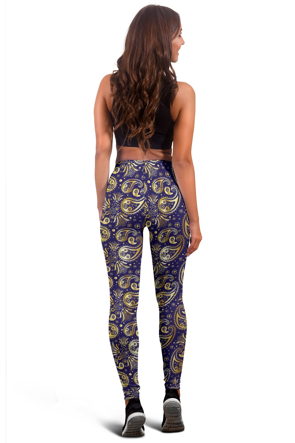 Paisley Blue Yellow Design Print Women Leggings