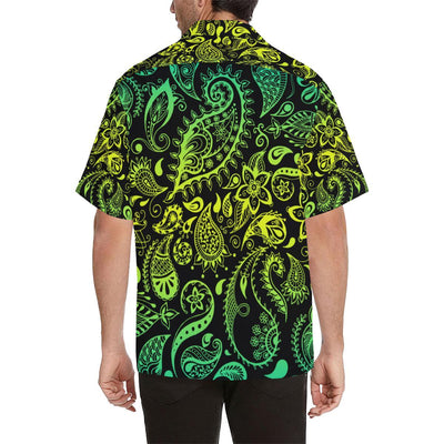 Paisley Green Design Print Men Aloha Hawaiian Shirt