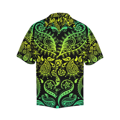 Paisley Green Design Print Men Aloha Hawaiian Shirt