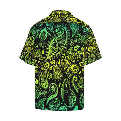 Paisley Green Design Print Men Aloha Hawaiian Shirt