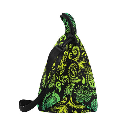 Paisley Green Design Print Neoprene Lunch Bag (Model 1669)(Large)-JTAMIGO.COM