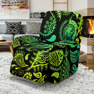 Paisley Green Design Print Recliner Slipcover-JTAMIGO.COM