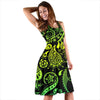 Paisley Green Design Print Sleeveless Dress