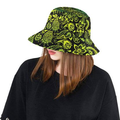 Paisley Green Design Print Unisex Bucket Hat
