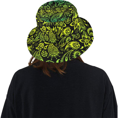 Paisley Green Design Print Unisex Bucket Hat