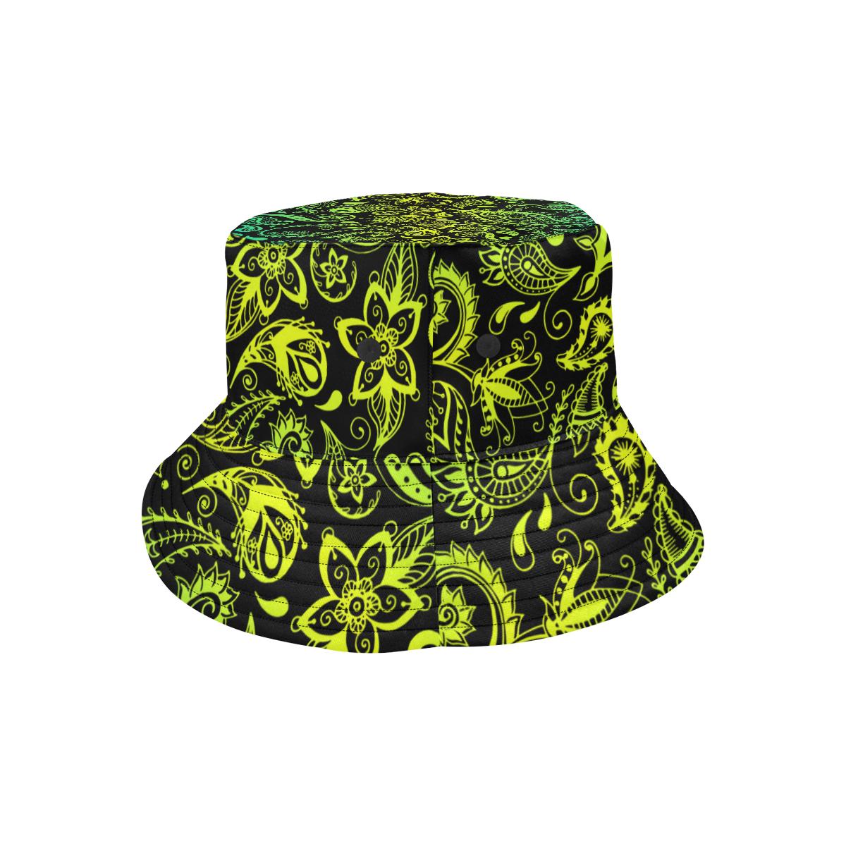Paisley Green Design Print Unisex Bucket Hat