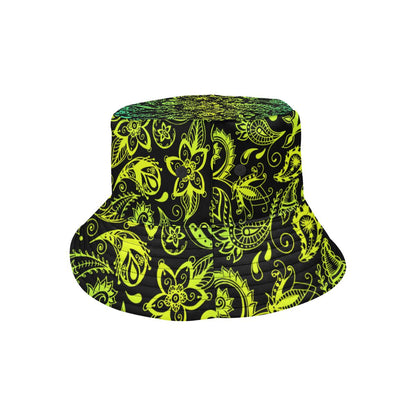 Paisley Green Design Print Unisex Bucket Hat