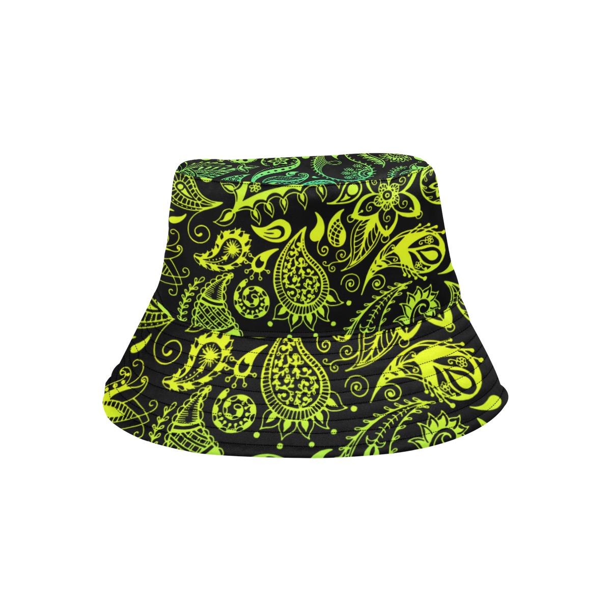 Paisley Green Design Print Unisex Bucket Hat