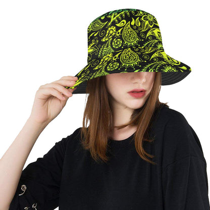 Paisley Green Design Print Unisex Bucket Hat
