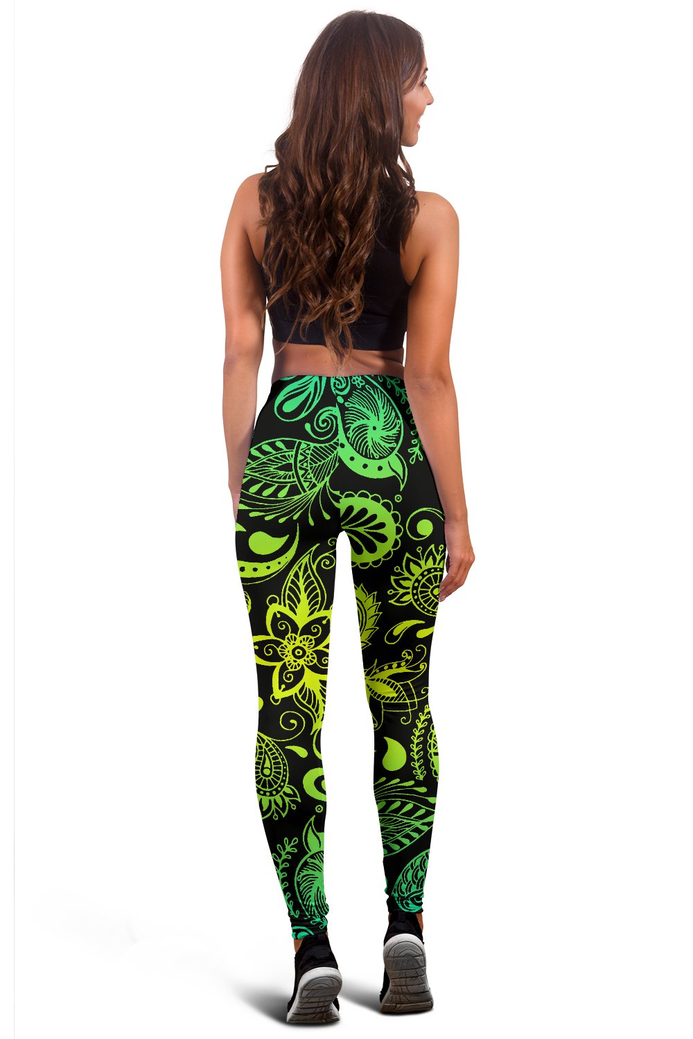 Paisley Green Design Print Women Leggings