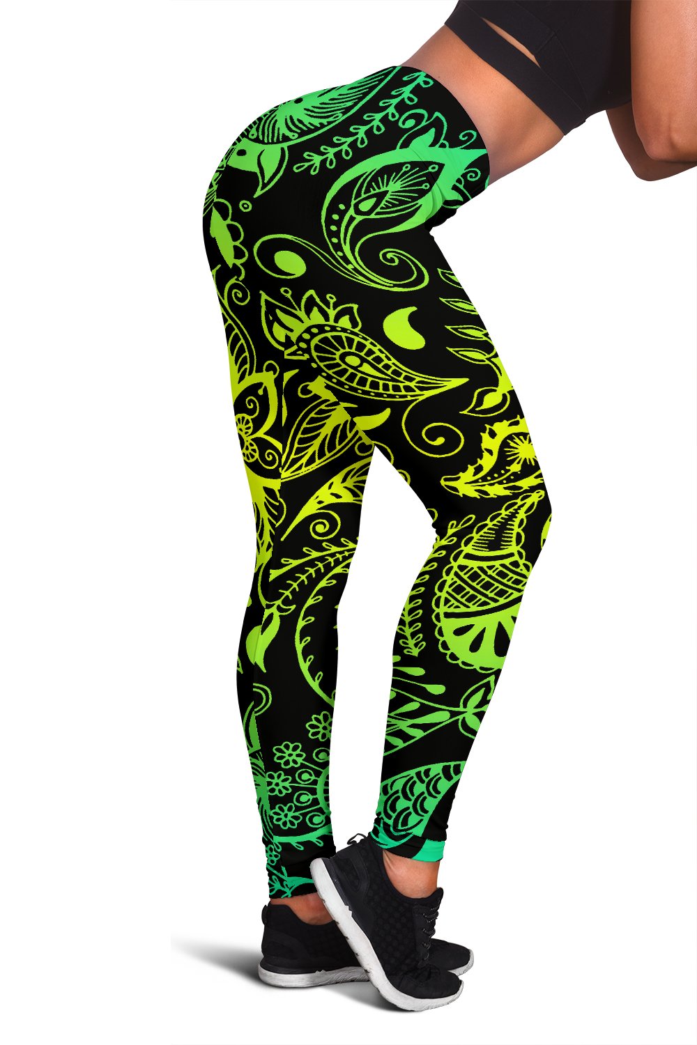 Paisley Green Design Print Women Leggings