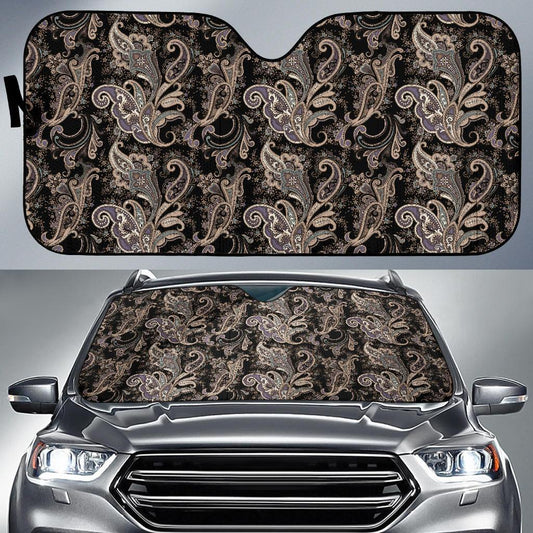 Paisley Mandala Design Print Car Sun Shade For Windshield