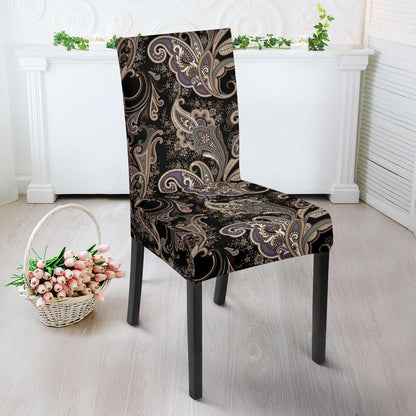 Paisley Mandala Design Print Dining Chair Slipcover-JTAMIGO.COM