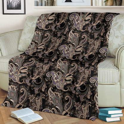 Paisley Mandala Design Print Fleece Blanket
