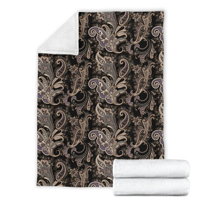 Paisley Mandala Design Print Fleece Blanket