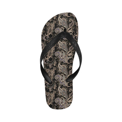 Paisley Mandala Design Print Flip Flops-JTAMIGO.COM